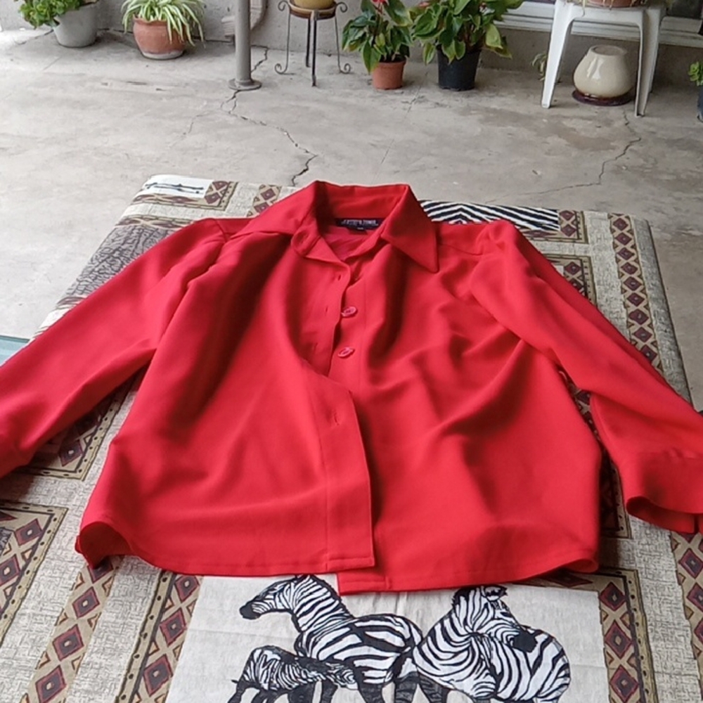 Chico's Red Button-Up Blouse